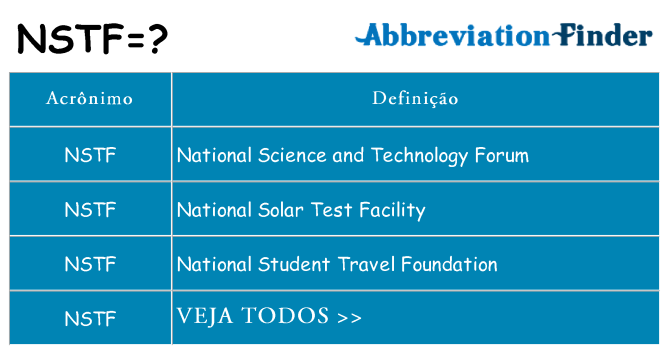 nstf de quê