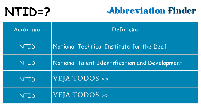 ntid de quê