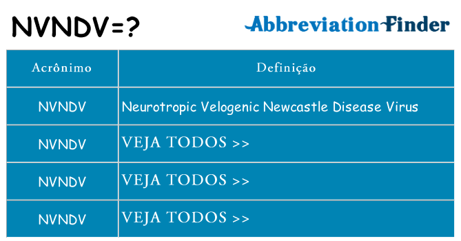nvndv de quê