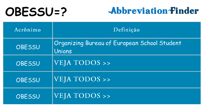 obessu de quê