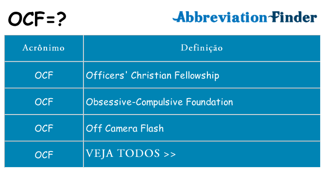 ocf de quê