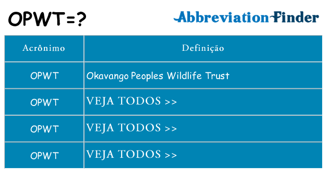 opwt de quê
