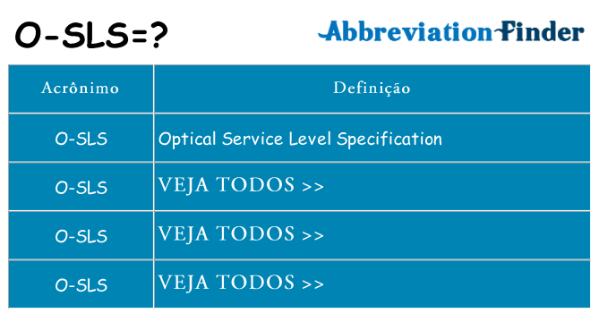 o-sls de quê