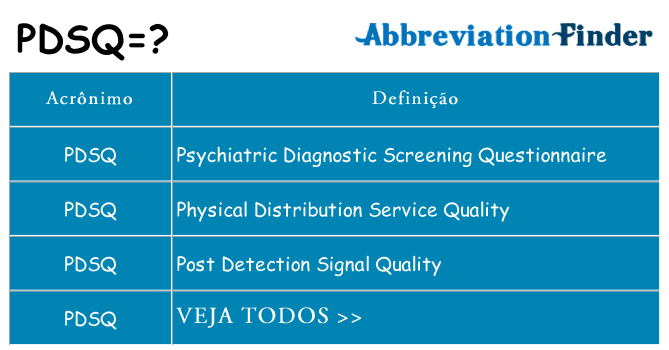 pdsq de quê