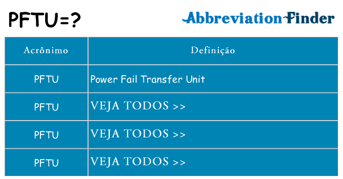 pftu de quê