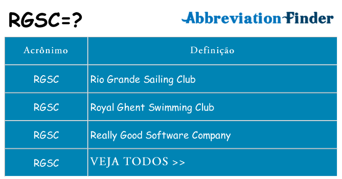 rgsc de quê