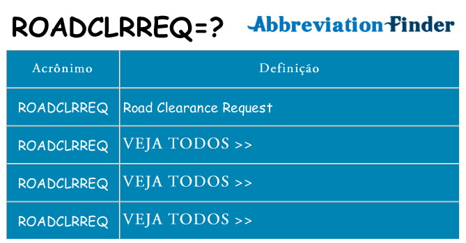 roadclrreq de quê