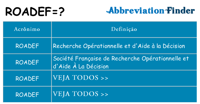 roadef de quê