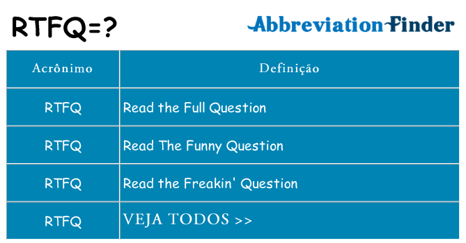 rtfq de quê