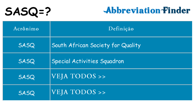 sasq de quê