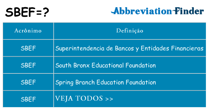 sbef de quê