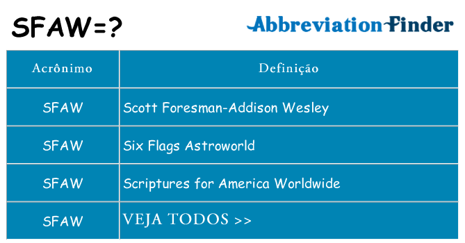 sfaw de quê