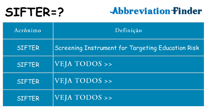 sifter de quê