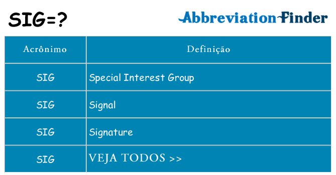 sig de quê