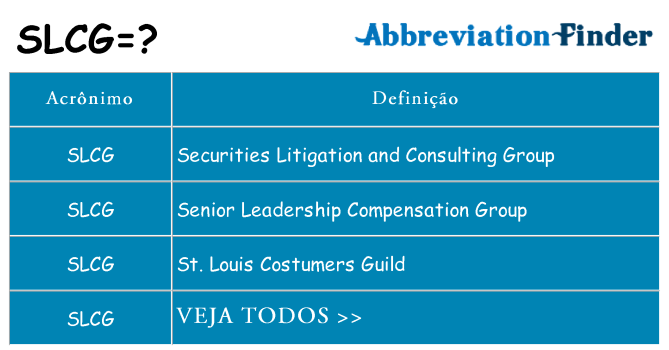 slcg de quê