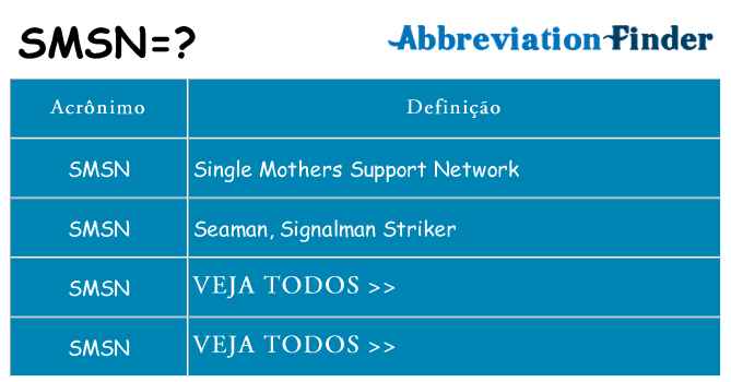 smsn de quê