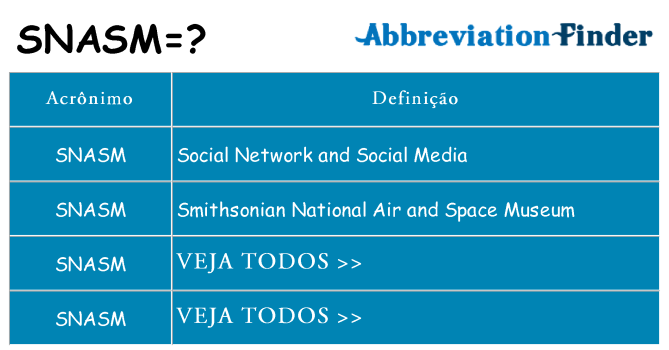 snasm de quê