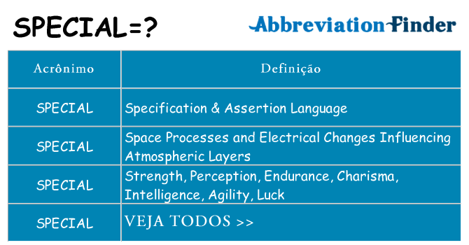 special de quê