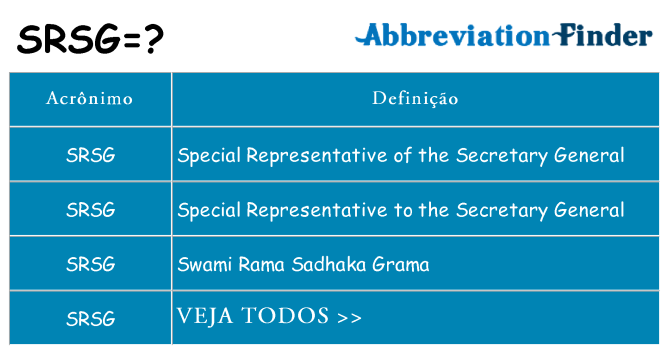 srsg de quê