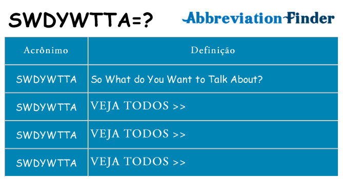 swdywtta de quê