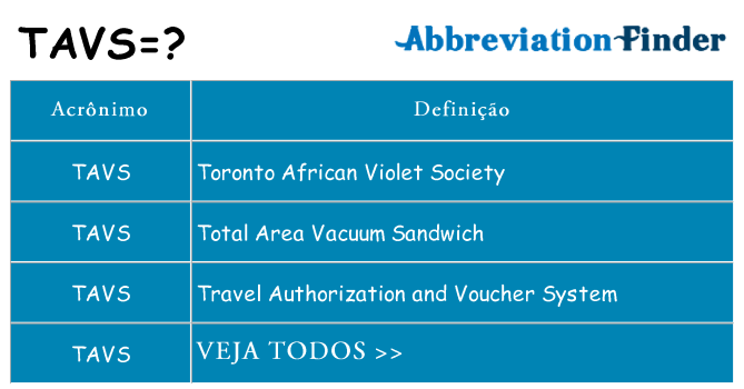 tavs de quê