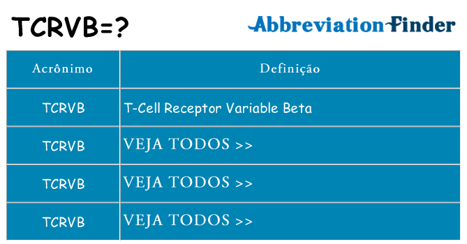 tcrvb de quê