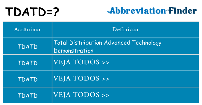 tdatd de quê