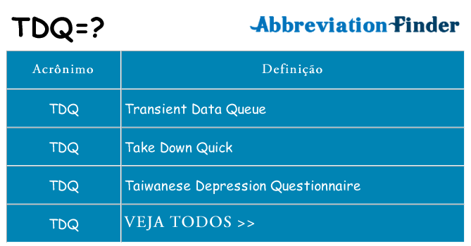 tdq de quê