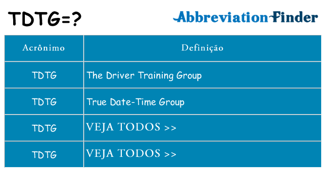 tdtg de quê