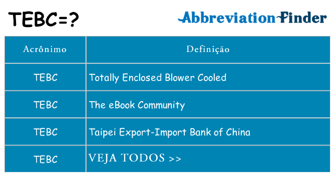 tebc de quê