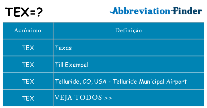 tex de quê