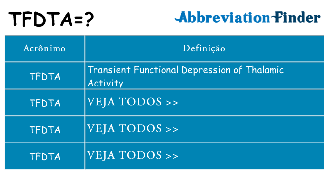 tfdta de quê