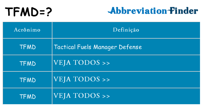 tfmd de quê
