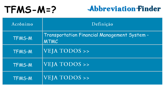 tfms-m de quê