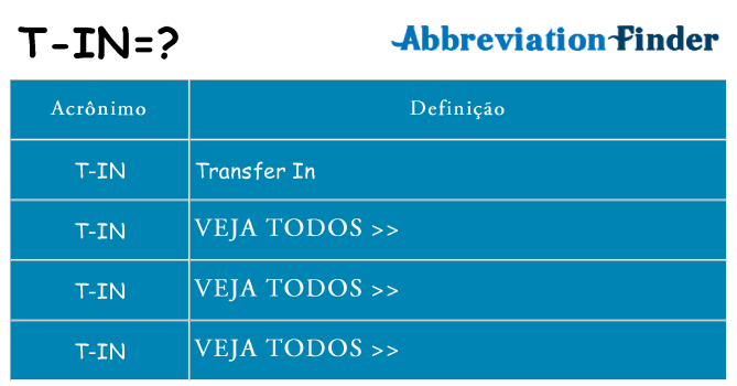 t-in de quê