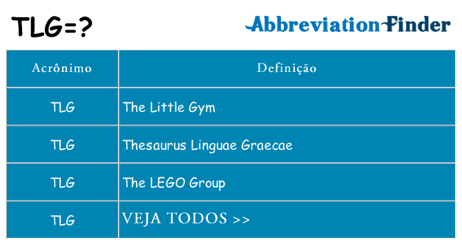 tlg de quê
