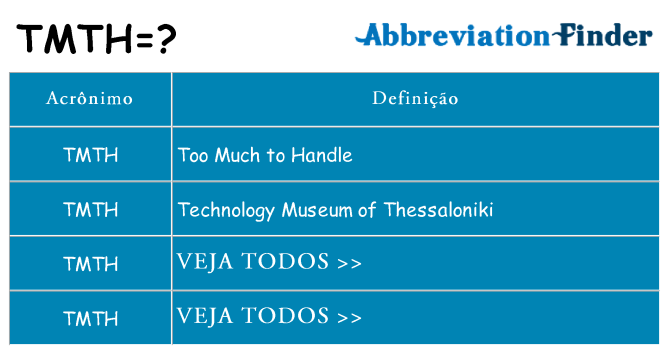 tmth de quê