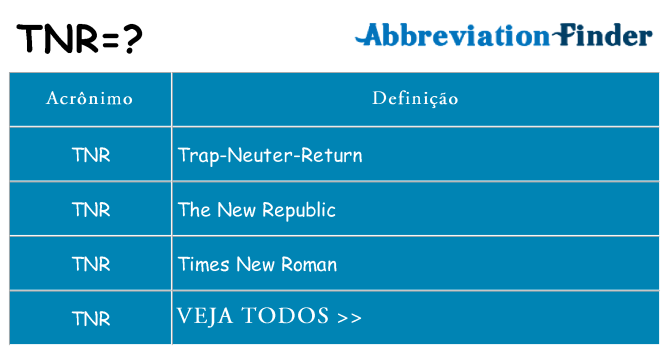 tnr de quê