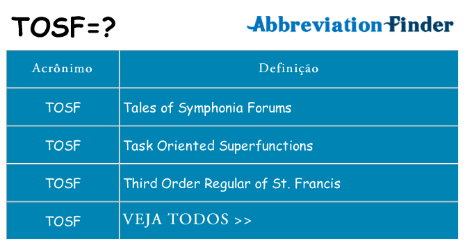 tosf de quê