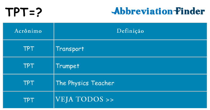 tpt de quê