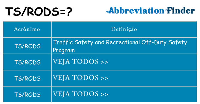 tsrods de quê