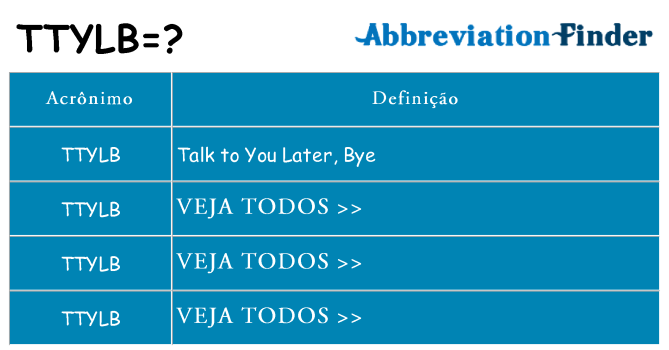 ttylb de quê