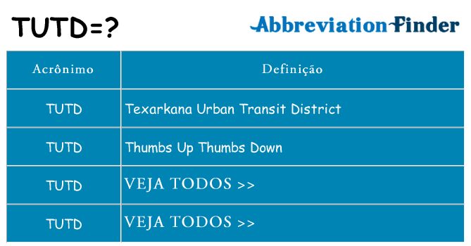tutd de quê