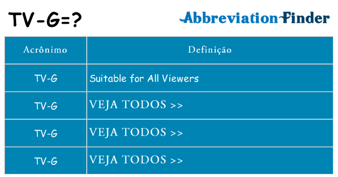 tv-g de quê