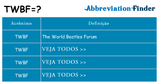 twbf de quê