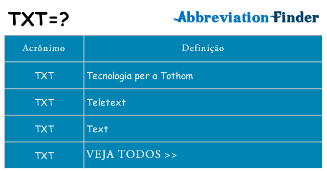 txt de quê