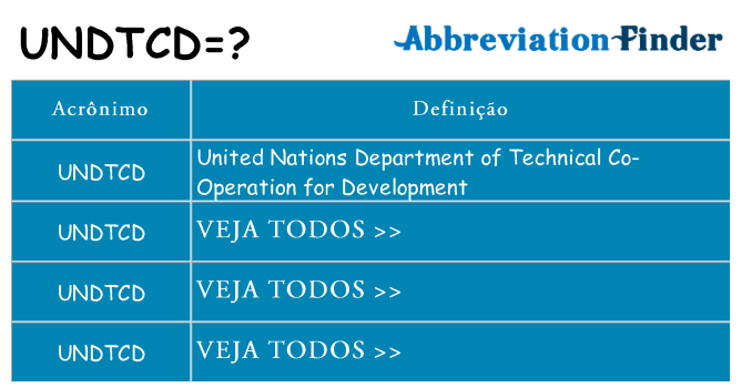 undtcd de quê