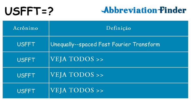 usfft de quê