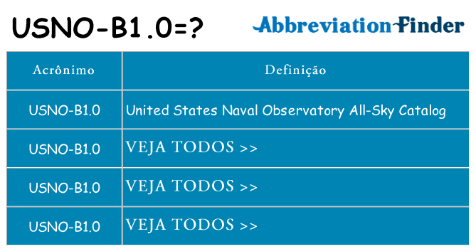usno-b1-0 de quê