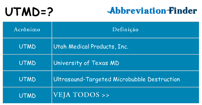 utmd de quê